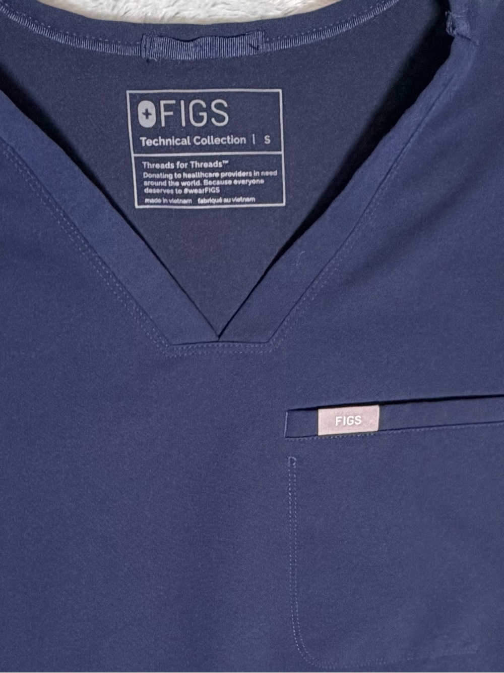 FIGS Maternity Octavia Navy Scrub Top - Picture 8 of 8
